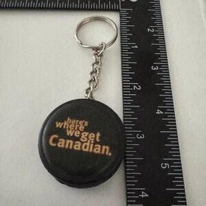Molson‎ Canadian Hockey Puck Keychain "Here's Where We Get Canadian"